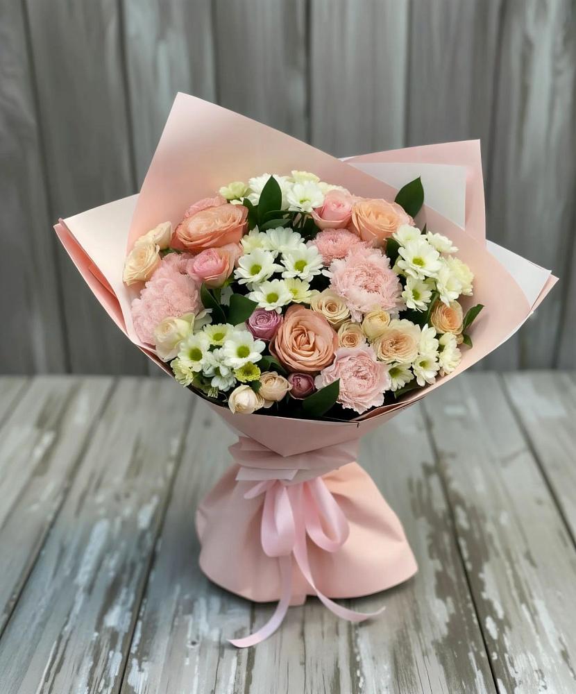 Букет цветов из: Гвоздики, Розы и Хризантемы в Дыдымкине