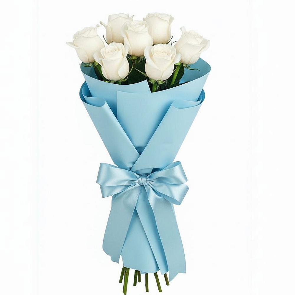 Букет 7 белых роз Проуд в Дыдымкине