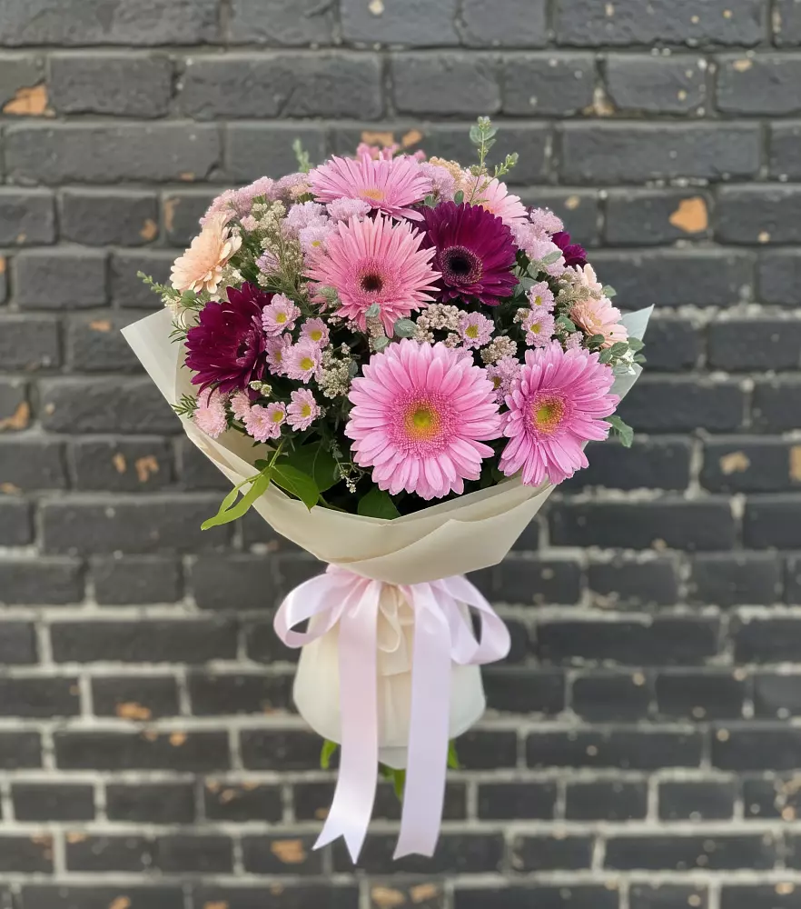 Букет цветов из: Герберы и Хризантемы в Дыдымкине