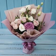 Букет цветов из:  Розы и Лизиантусы в Дыдымкине