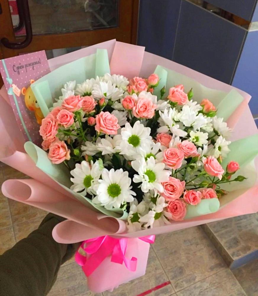 Букет цветов из: Розы и Хризантемы в Дыдымкине