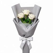 Букет 3 белые розы #REPLACE_PRED# Дыдымкине