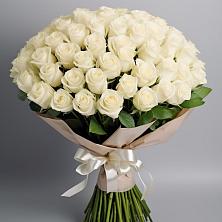 Букет 101 беля роза Белоснежка в Дыдымкине