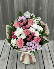 Букет цветов из:  Альстромерии, Гвоздики, Розы и Хризантемы #REPLACE_PRED# Дыдымкине