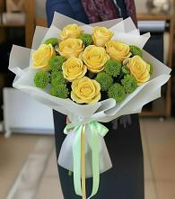 Букет цветов из:  Хризантемы и Розы в Дыдымкине