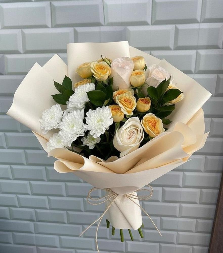 Букет цветов из: Розы и Хризантемы в Дыдымкине