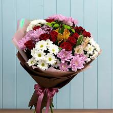 Букет цветов из:  Розы, Хризантемы и Альстромерии #REPLACE_PRED# Дыдымкине