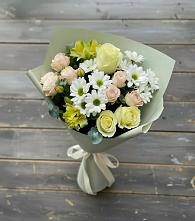 Букет цветов из:  Альстромерии, Розы и Хризантемы в Дыдымкине