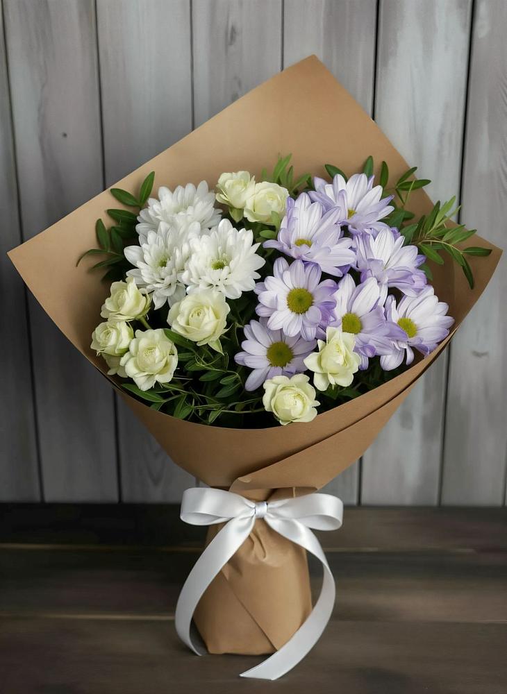 Букет цветов из: Хризантемы и Розы в Дыдымкине